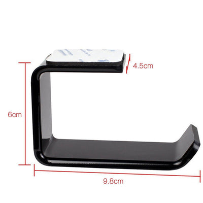 Black Adhesive Desktop Mount Headphone Holder/Hanger/Hook With 2 Stickers Headset Shelf Rack